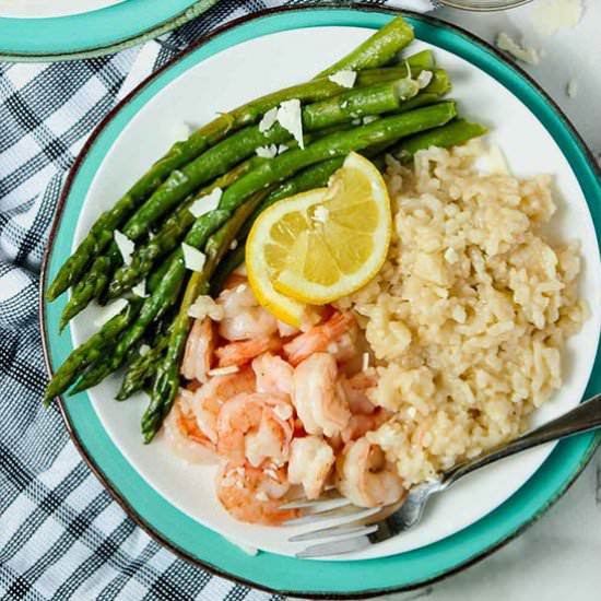 One-Pot Risotto, Shrimp & Asparagus - Recipe photo by And They Cooked Happily Ever After