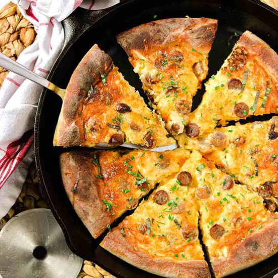 Deep-Dish Skillet Breakfast Pizza - Recipe photo by And They Cooked Happily Ever After
