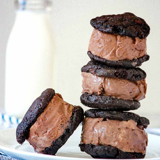 No-Churn Brownie Ice Cream Sandwich - Recipe photo by And They Cooked Happily Ever After