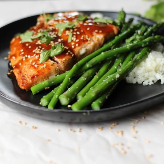 Hoisin Pan Roasted Salmon - Recipe photo by thygoodness
