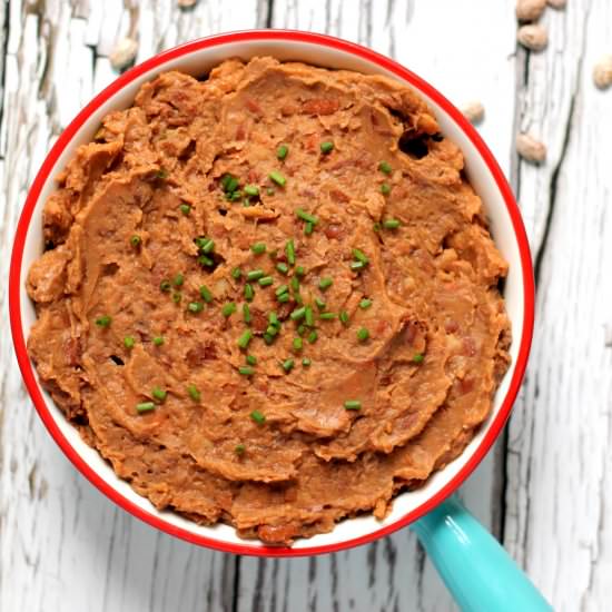 Smoky Refried Beans - Recipe photo by happyveggiekitchen