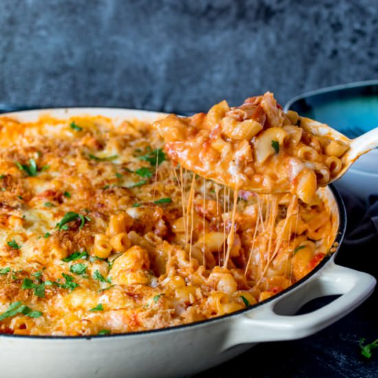 Chicken and Bacon Mac and Cheese - Recipe photo by KitchenSanctuary