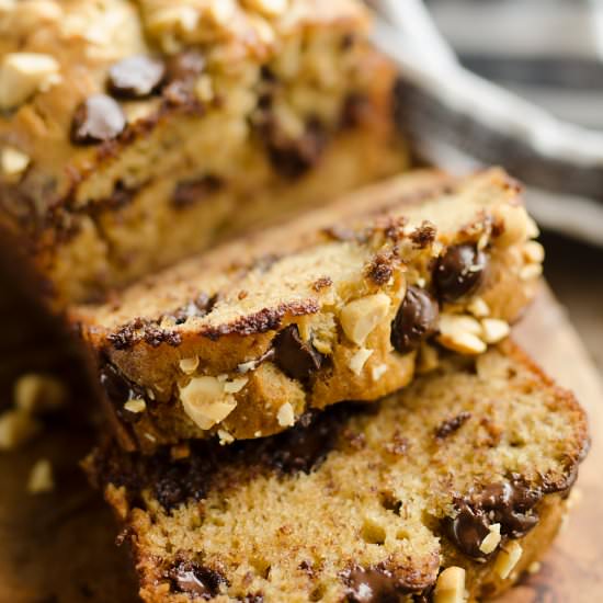 Peanut Butter Choc Banana Bread - Recipe photo by The Creative Bite