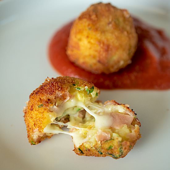 Zucchini & Mortadella Polpette - Recipe photo by culinaryginger