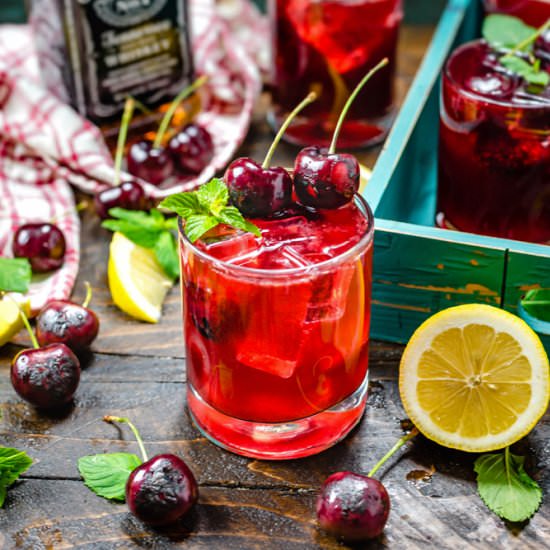 Charred Cherry Whiskey Lemonade - Recipe photo by MorganHosttheToast