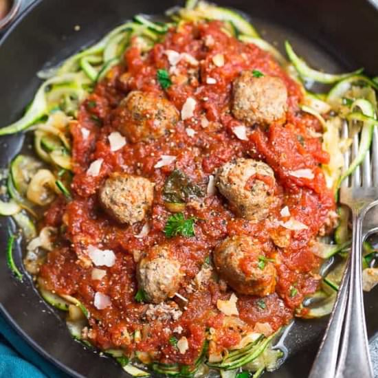 Zucchini Noodles with Meatballs - Recipe photo by LifemadeSweeter