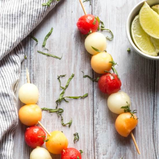 Honey & Lime Melon Balls - Recipe photo by TheWimpyVegetarian