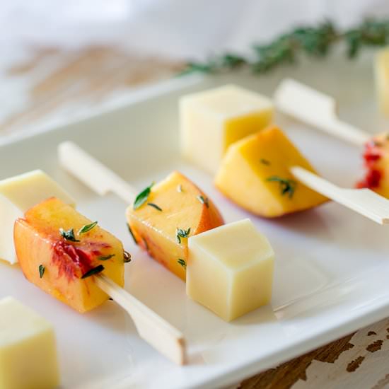 Gouda & Peach Skewers w/ Thyme - Recipe photo by sprinkles and sprouts