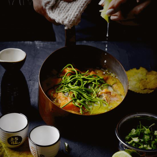 Delicious Green Thai Potato Curry - Recipe photo by Annamontaliblog