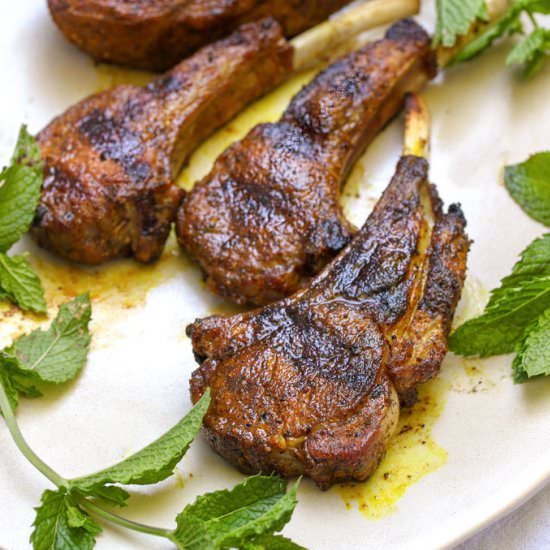 Grilled Lamb Chops with Sate Spice - Recipe photo by panning the globe