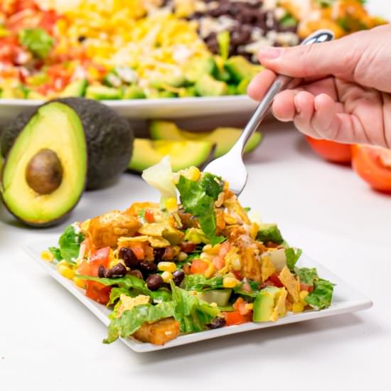 Loaded chicken taco salad - Recipe photo by thanksgiving