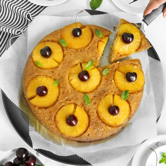 Pineapple upside-down cornmeal cake - Recipe photo by sprinklebakes