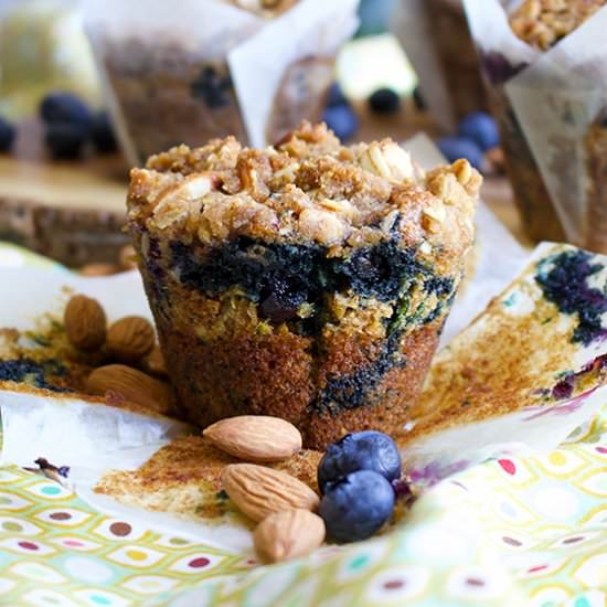 Zucchini Blueberry Muffins - Recipe photo by BatterandDough
