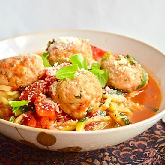 Chicken Meatball Zoodles - Recipe photo by jeanieandluluskitchen