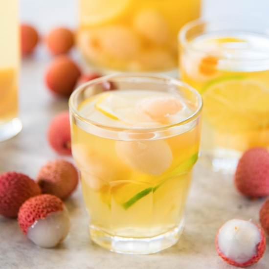 Lychee Sangria Blanca - Recipe photo by The Flavor Bender