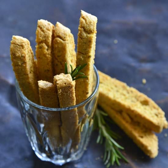 Garlic & Herb Savory Keto Biscotti - Recipe photo by AnEdibleMosaic