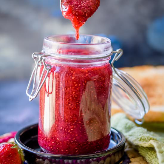 Instant Pot Strawberry Chia Jam - Recipe photo by Herbivore Cucina