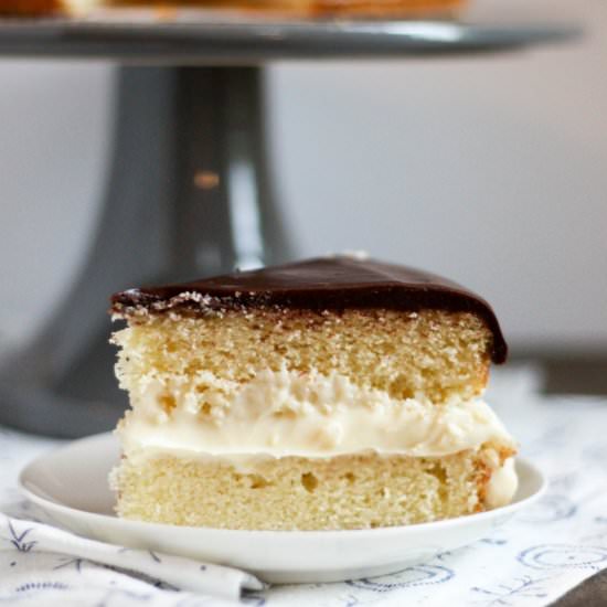 Boston Cream Pie - Recipe photo by DoughEyedBlog