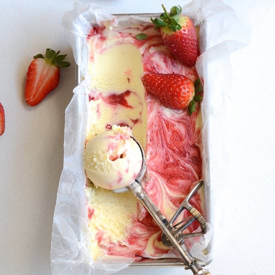 Gin and strawberry ice cream - Recipe photo by Bibbyskitchenat36