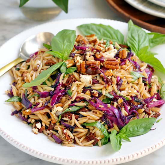 Orzo Pasta Salad with Basil - Recipe photo by twoofakindcooks