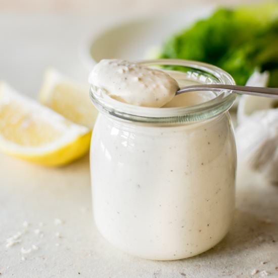Easy Caesar Salad Dressing - Recipe photo by saltandlavender