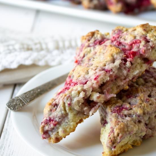 Raspberry Scones - Recipe photo by BeyondtheCoop