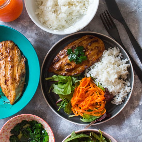 Vietnamese Grilled Chicken Meal Pre - Recipe photo by Carmy @ carmyy.com