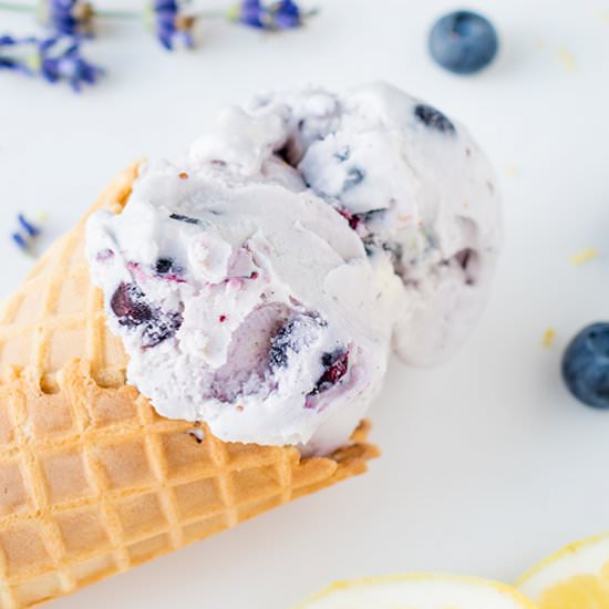 Lavender Blueberry Lemon Ice Cream - Recipe photo by crazyinspiredlife
