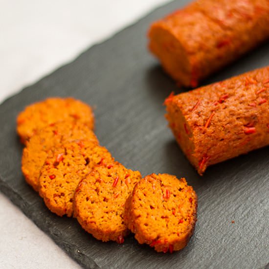 Spicy vegan Spanish chorizo - Recipe photo by pizzarossa