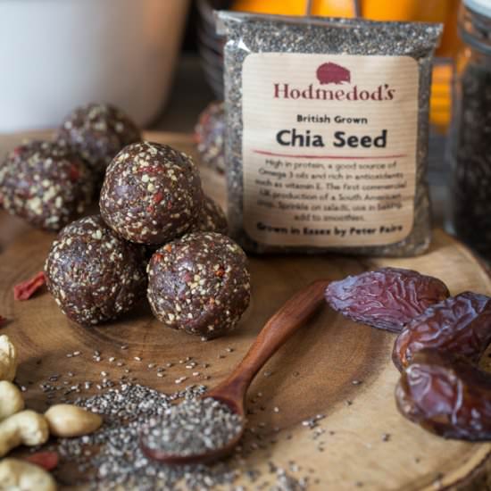 Chia Chocolate Protein Bites - Recipe photo by TheCookandHim