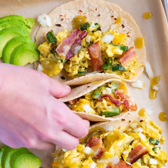 Ultra-Satisfying Breakfast Tacos - Recipe photo by inspiredtaste