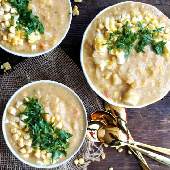 Veggie Packed Corn Chowder - Recipe photo by Sneaky Mommies