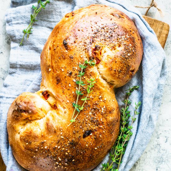 Sun-dried tomato Fontina Sourdough - Recipe photo by piesandtacos