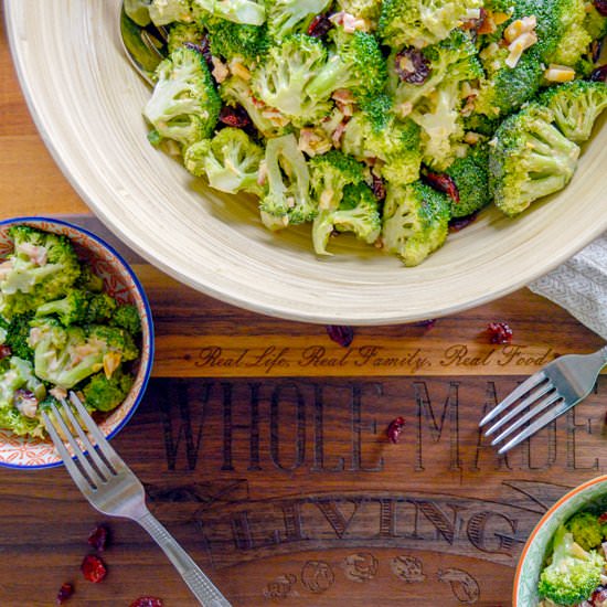 Cranberry Bacon Broccoli Salad - Recipe photo by wholemadeliving