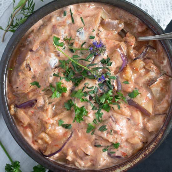 Persian Eggplant Dip with Tomatoes - Recipe photo by adinutza