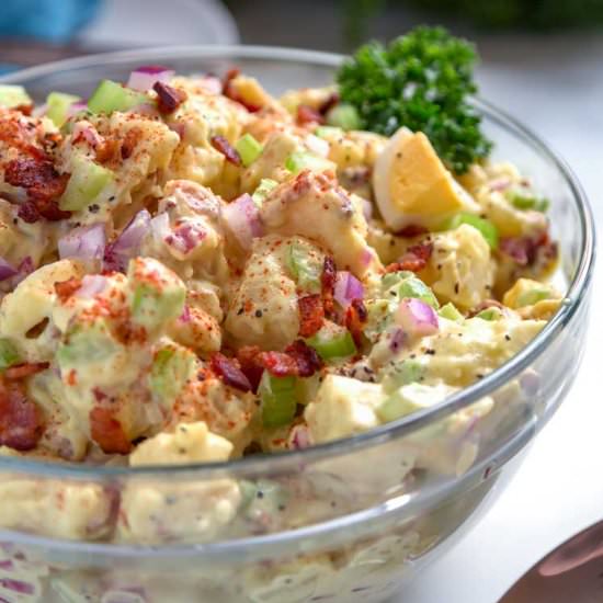 Smoked Potato Salad with Bacon - Recipe photo by keviniscooking