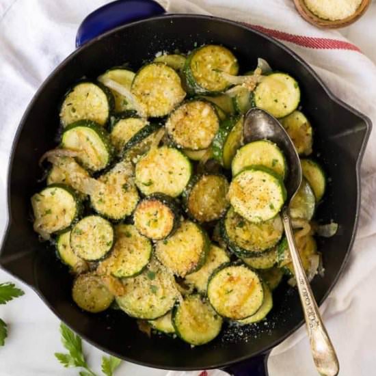 Sauteed Zucchini with Parmesan - Recipe photo by wellplated