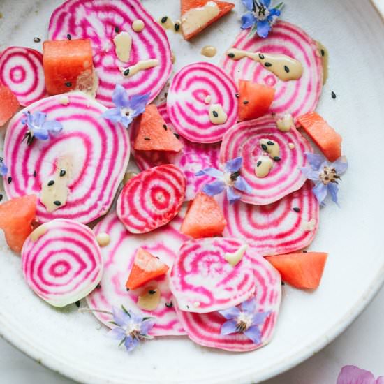 Watermelon and beetroot salad - Recipe photo by TheLittlePlantation