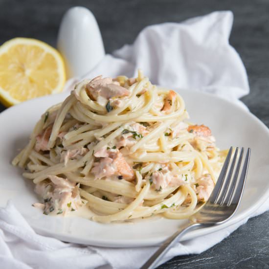 Creamy Salmon Pasta - Recipe photo by dontgobaconmyheart