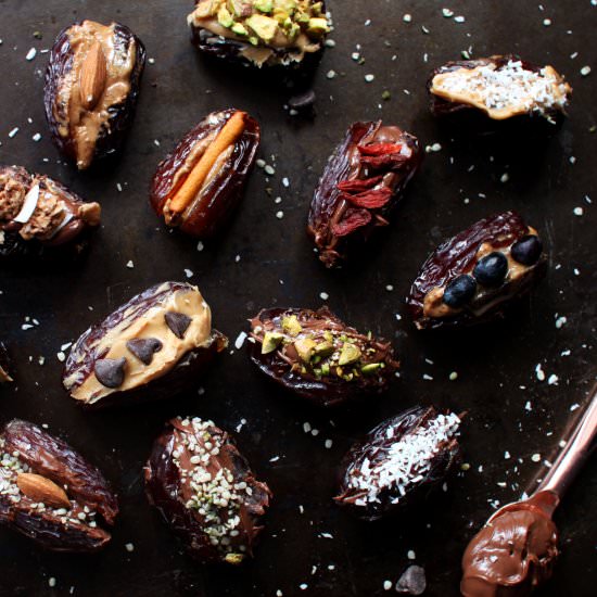 Stuffed Dates 13 Ways - Recipe photo by Sneaky Mommies