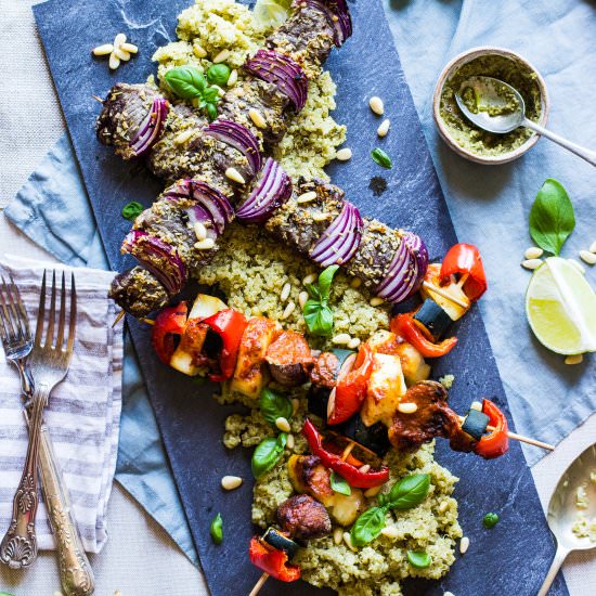 Steak and veggie BBQ skewers - Recipe photo by Properfoodie