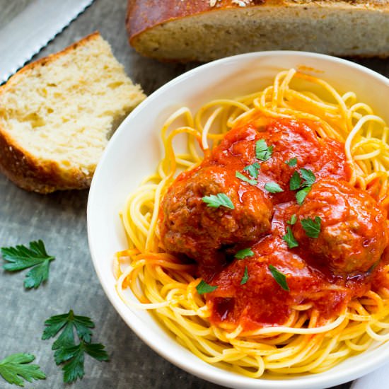 Homemade Italian Meatballs & Sauce - Recipe photo by No Plate Like Home