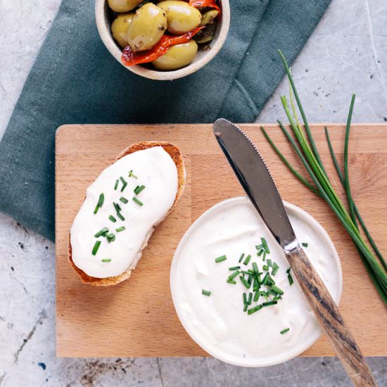 Vegan Chive Cashew Cream Cheese - Recipe photo by myvibrantkitchen