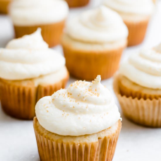 Peach Moscato Cupcakes - Recipe photo by bluebowlrecipes