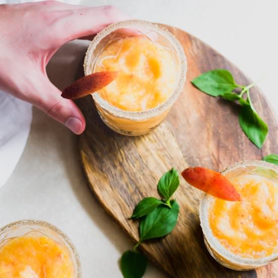 Strawberry Peach Wine Slushies - Recipe photo by bluebowlrecipes