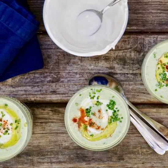 Chilled Green Gazpacho - Recipe photo by simmerandsauce