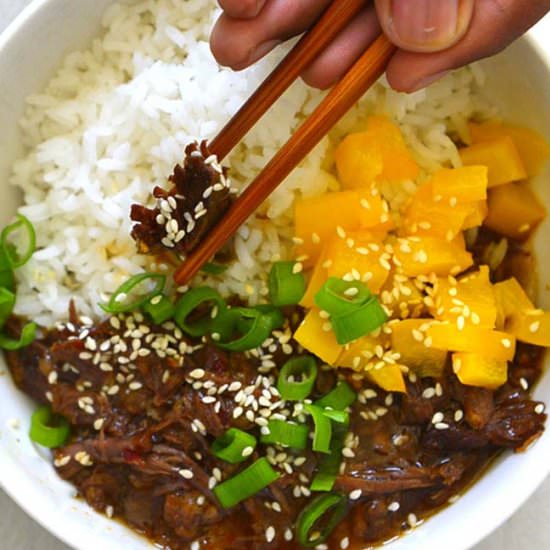 Korean Inspired Beef Bowl - Recipe photo by OvenTales