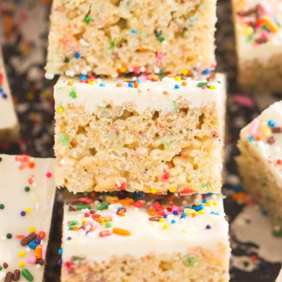 Funfetti Rice Krispie Treats - Recipe photo by thegoldlininggirl