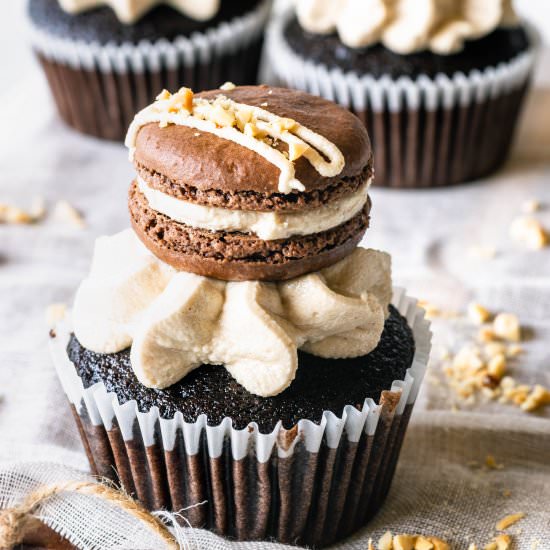 Espresso Peanut Butter Cupcakes - Recipe photo by piesandtacos