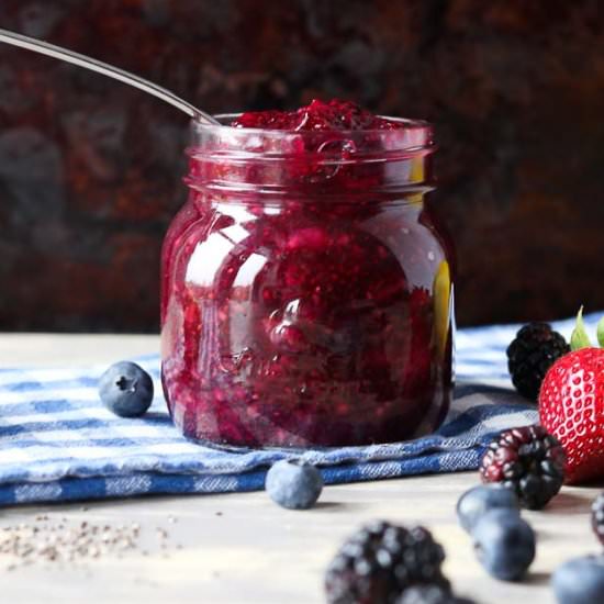 Mixed Berry Chia Seed Jam - Recipe photo by Girl Heart Food